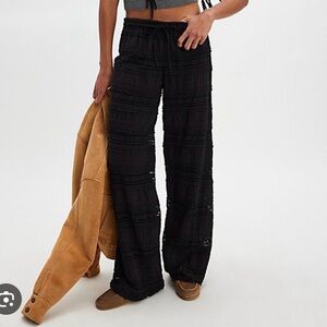 Free People One Aiden Lace Pants - Black